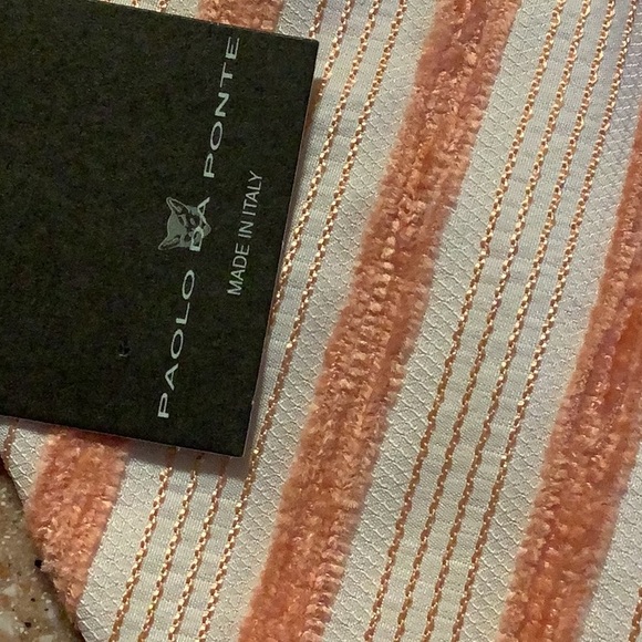 NWT sherbet color striped tie velour Paolo Da Ponte Italian - Picture 2 of 8
